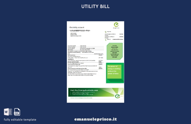 stile verificato Australia Modello word di utilità per la prova energetica dell'